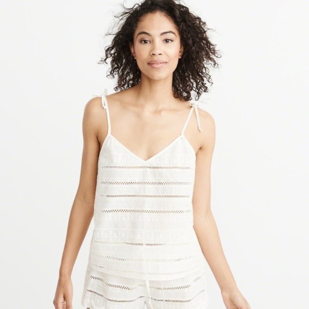 Abercrombie & Fitch Cream Lace Pajama Tank